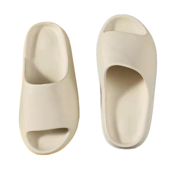 Mumuso Flat Circular-Shaped Slippers For Men And Women Size 42 Or 43 - Creamy White