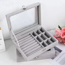 Mumuso Nine-Grid Jewelry Box-Grey