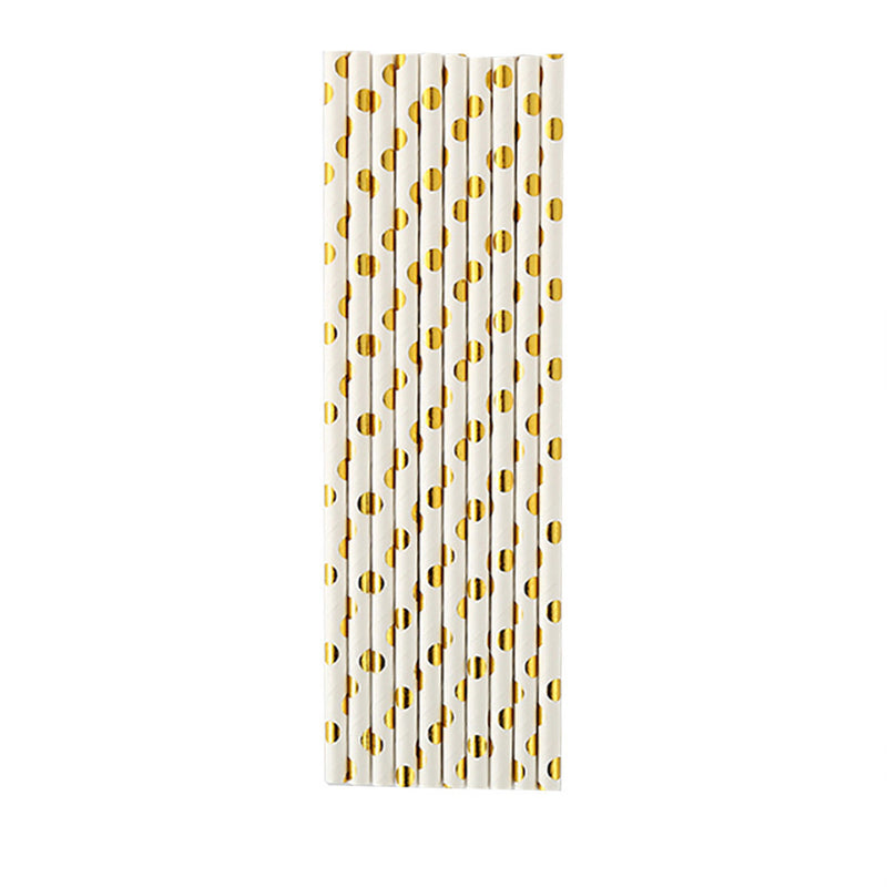 Straw With Gold Dots