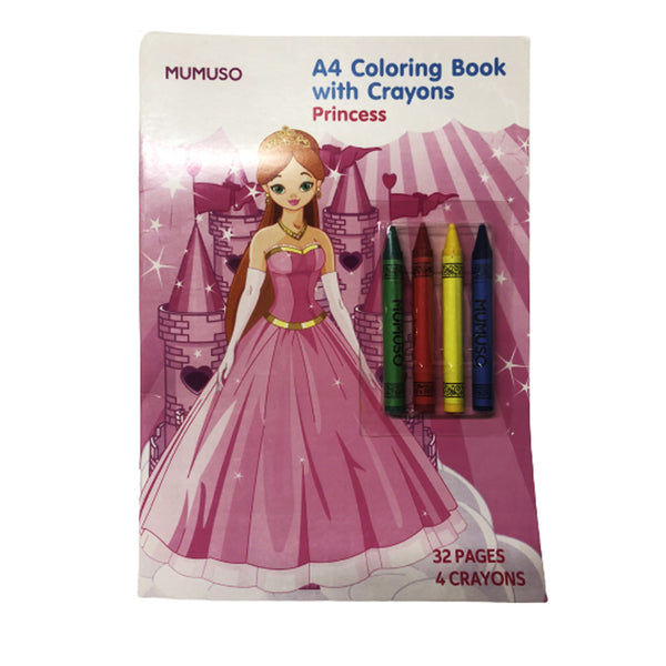 Mumuso A4 Coloring Book with Crayons - Princess
