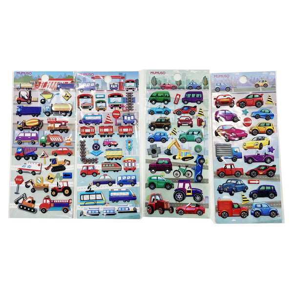 Mumuso Cute Puffy Foam Stickers - Vehicles
