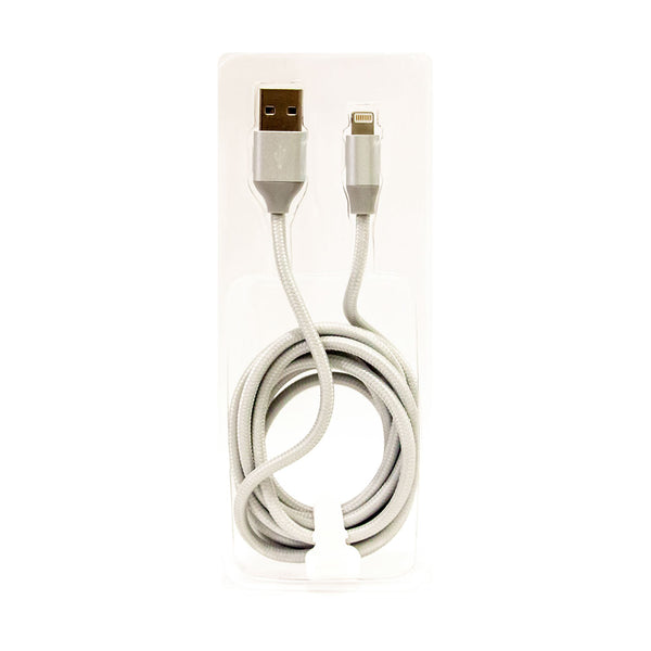 Mumuso 2 Meters Iphone Knitted USB Lightning Cable - Silver