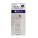 Mumuso Dual Port Fast Charging Adapter with UK Plug - White (5.0v and 2.4a)