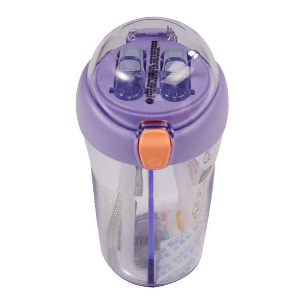Mumuso Dual-Use Water Bottle With Two Straws - Purple