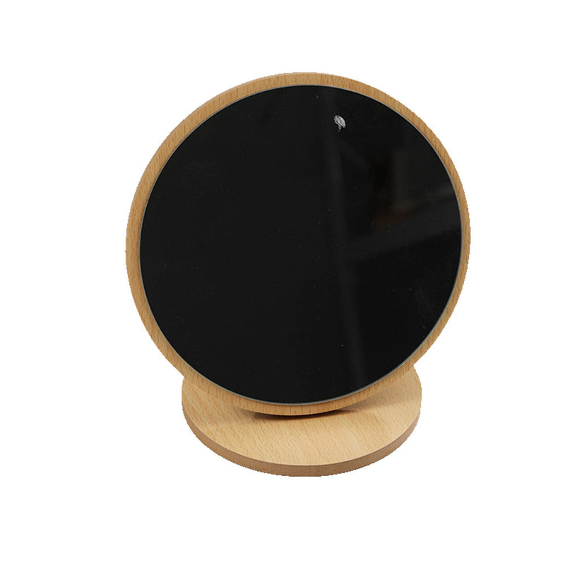 Mumuso Wooden Base & Frame Round Folding Mirror