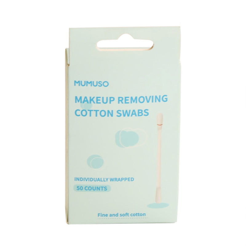 Mumuso Makeup Removing Cotton Swabs (Individually Wrapped) 50 Pieces Per Pack