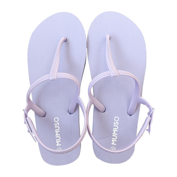 Mumuso Anti-drop and slip rubber flip-flop with ankle strap lock size 40-41 - Purple